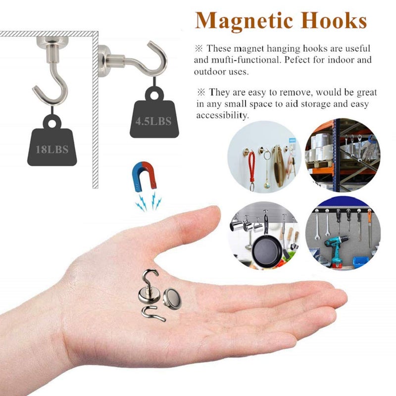 Rakizbe Refrigerator Magnets - Rakizbe Magnet Push Pins/Magnet Clips/Magnetic Hooks Set, Brushed Nickel Steel Fridge magents for Whiteboard, Kitchen, Office, Bulletin Board, Lockers - Image 3